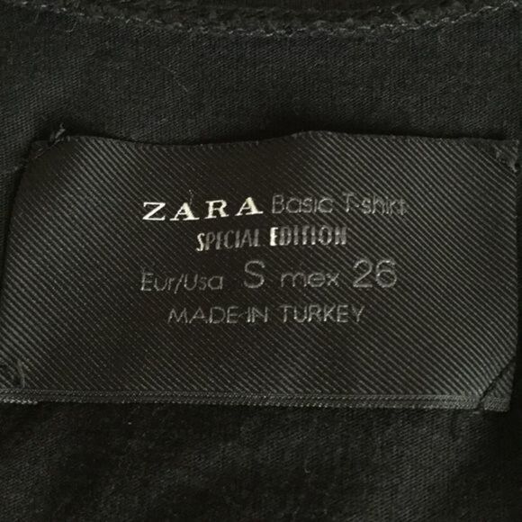 Zara Special Addition Black and Camel Scoop Neck Tee Size S - Picture 8 of 9